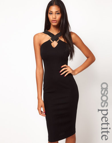 ASOS PETITE Exclusive Pencil Dress With Strap Neck Detail