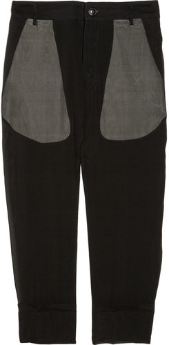 Rick Owens Cropped silk-chiffon pants