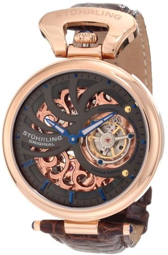 Stuhrling Original Men's 127C.334XK54 Special Reserve Emperors Tourbillon Limited Edition Mechanical Rosetone Watch