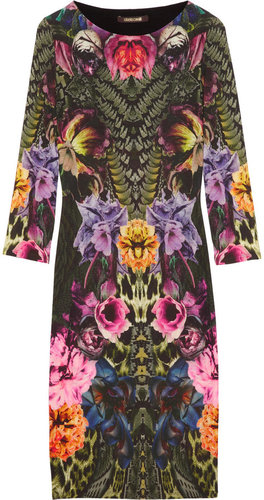 Roberto Cavalli Printed wool-blend jersey dress