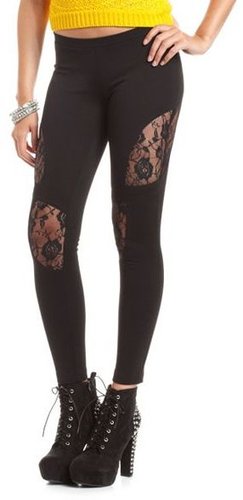 Lace Inset Ponte Legging