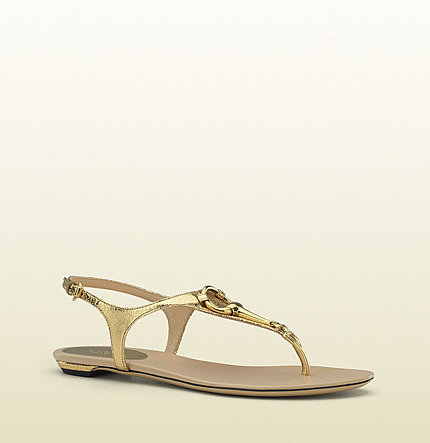 'lady Bit' Flat Thong With Horsebit Detail.