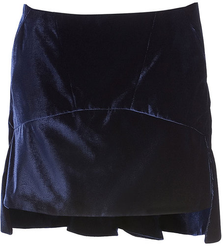 Givenchy Night Blue Velvet Skirt