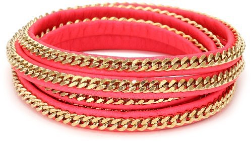 Vita Fede Capri 5 Wrap Neon Coral Bracelet