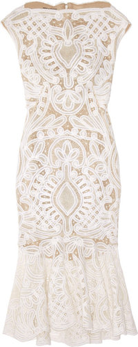 Alexander McQueen Crochet-embroidered silk-organza dress