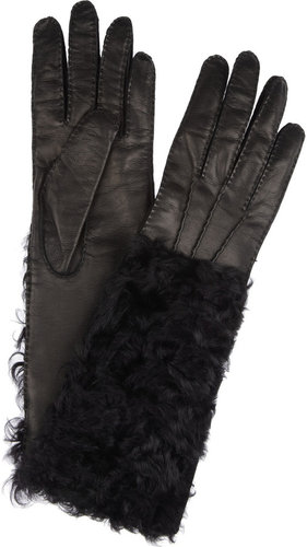 Dolce & Gabbana Leather and shearling gloves