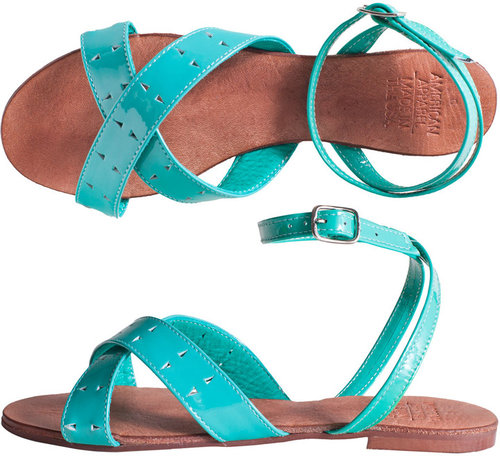 Leather Criss Cross Flat Sandal