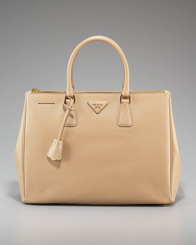 Prada Saffiano Lux Top Handle Tote, Sand