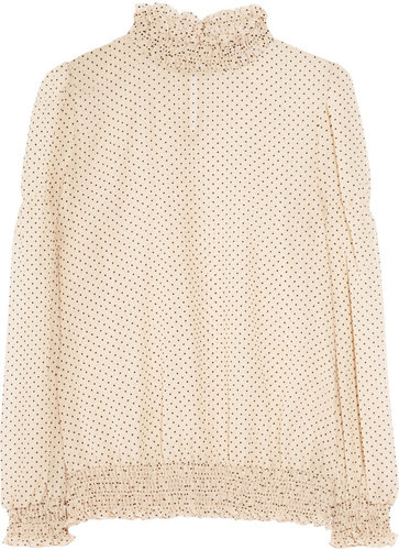 RED Valentino Polka-dot silk-blend chiffon blouse