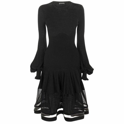 Bell Sleeve Wool Dress