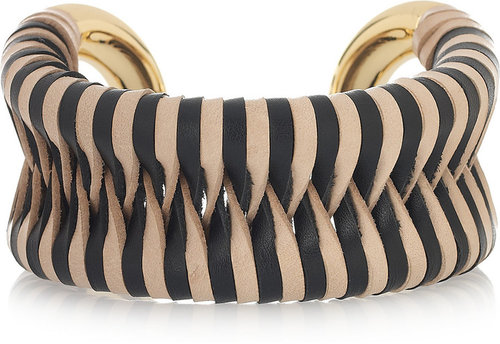Giles & Brother Cortina 10-karat gold-plated leather cuff