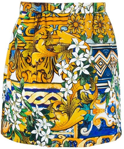 Dolce & Gabbana printed A-line skirt