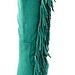 Sueded Fringe-Trim Wedge Boot