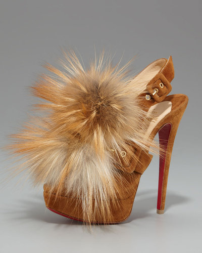 Christian Louboutin Splash Fur Slingback