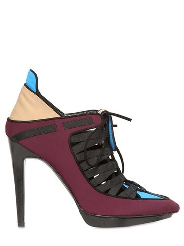 Pierre Hardy - 110mm Neoprene Lace Up Pointy Low Boots