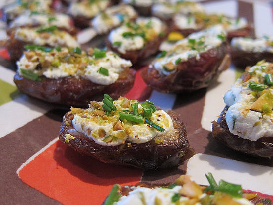 Goat-Cheese-and-Pistachio-Stuffed Dates Goat-Cheese-and-Pistachio-Stuffed Dates