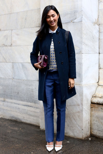 Sharp proportions and sleek tailored pieces made this look a sweet standout on the streets.
Sharp proportions and sleek tailored pieces made this look a sweet standout on the streets.