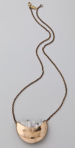 Pamela Love Small Quartz Crystal Crescent Necklace