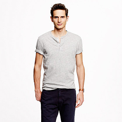 Field knit jaspé short-sleeve henley