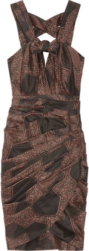 Burberry Prorsum Printed silk and cotton-blend dress