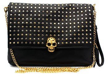 Alexander McQueen Studded Black Leather Clutch
