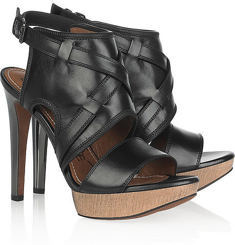 Lanvin Leather and wooden sandals
