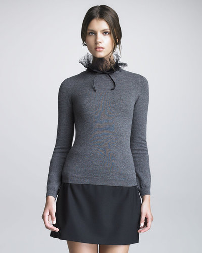 RED Valentino Point d'Esprit Trimmed Wool Sweater