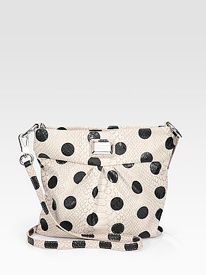 Dotty Snake-Embossed Shoulder Bag