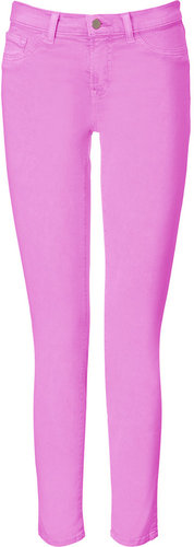 J Brand Jeans Neon Purple Mid-Rise Skinny Leg Pants