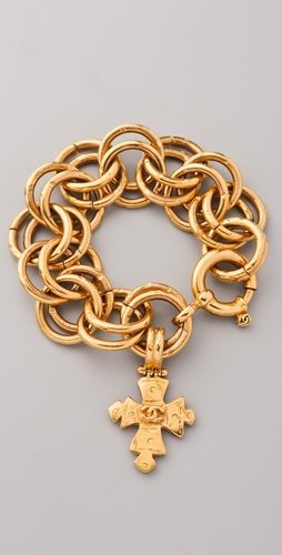 Wgaca Vintage Vintage Chanel Cross Charm Bracelet