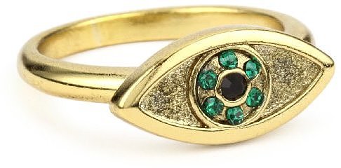 House of Harlow 1960 14k Yellow Gold-Plated Evil Eye Ring