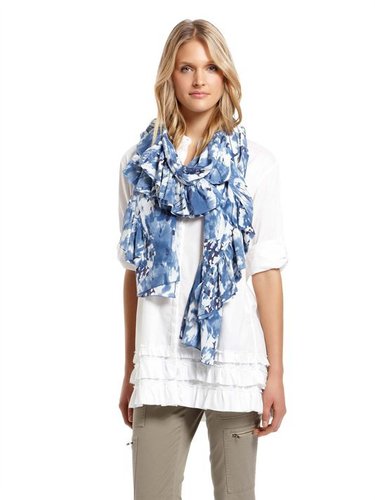 Silhouette Floral Silk Scarf