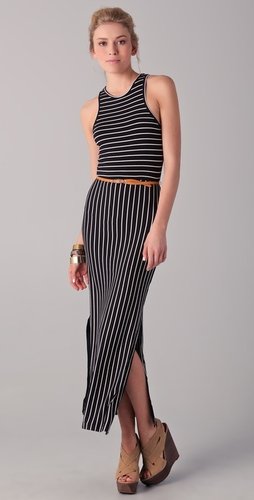 Dolce Vita Jana Striped Belted Maxi Dress