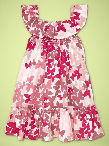 Printed ruffle dress