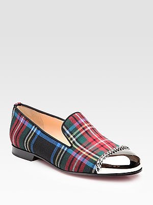 Rollergirl Tartan Flannel Metal-Toe Smoking Slippers