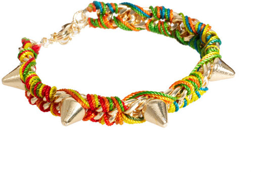 ASOS Wrapped Thread and Spike Charm Wristband Bracelet
