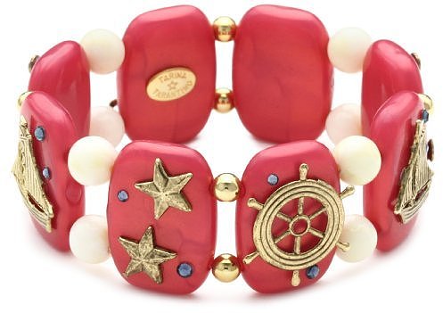TARINA TARANTINO "Hey Sailor" Stretch Nautical Cuff Bracelet in Regatta