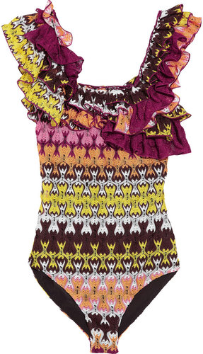 Missoni Havra ruffled crochet-knit swimsuit