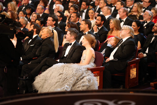 Amy Adams, Hugh Jackman, Jennifer Aniston, Philip Seymour Hoffman, and more watched from the audience.
Amy Adams, Hugh Jackman, Jennifer Aniston, Philip Seymour Hoffman, and more watched from the audience.