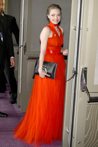 Amanda Seyfried changed into a red gown for the Governors Ball.
Amanda Seyfried changed into a red gown for the Governors Ball.