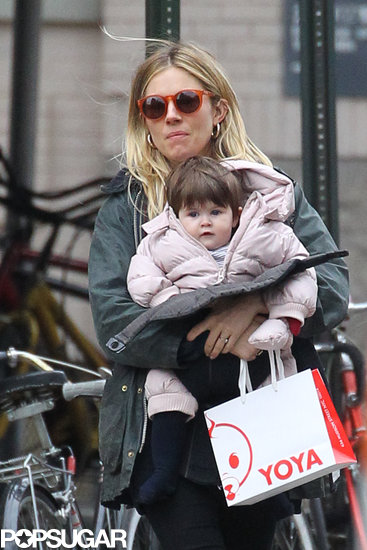 Sienna Miller carried Marlowe Sturridge for a day of shopping in NYC.
Sienna Miller carried Marlowe Sturridge for a day of shopping in NYC.