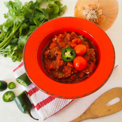 Tomato and Garlic Salsa Sautéed in White Wine