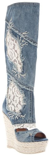 Gianmarco Lorenzi Tall peep toe boot
