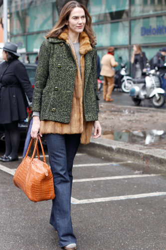 J.J. Martin layered up in tweed and fur.
J.J. Martin layered up in tweed and fur.