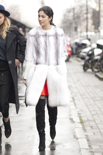 Caroline Issa showed off the most luxurious of Winter outerwear.
Caroline Issa showed off the most luxurious of Winter outerwear.