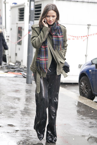 Slick pants were the perfect counter to cozy plaid.
Slick pants were the perfect counter to cozy plaid.