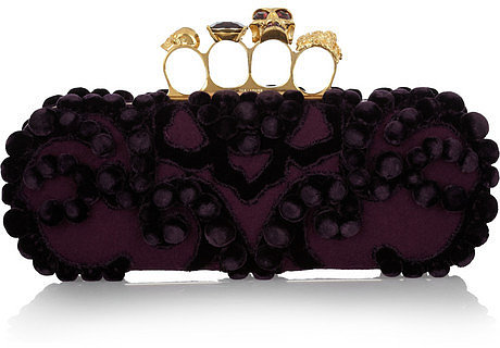 Alexander McQueen Knuckle embellished brocade box clutch