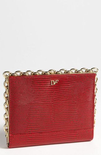 Diane von Furstenberg 'Catena' Lizard Embossed Clutch
