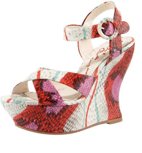 Alice + Olivia Juliet Snake Platform Pump