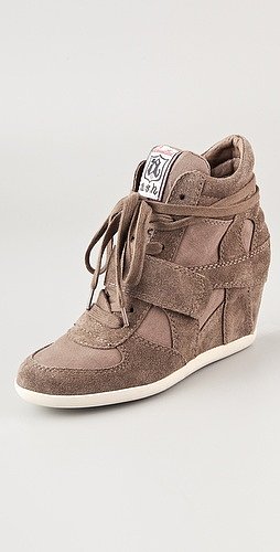 Ash Bowie Suede Lace Up Wedge Sneakers
